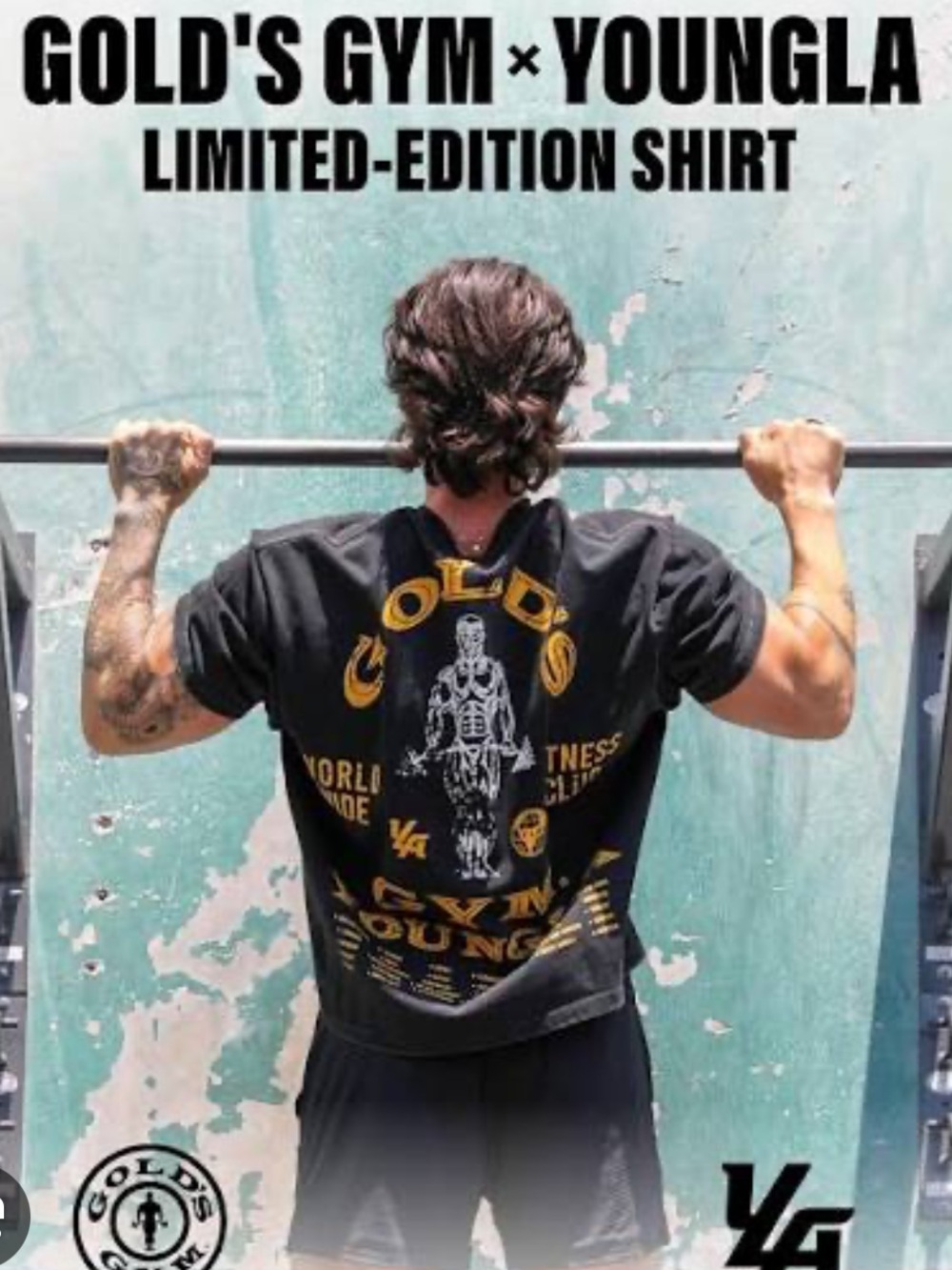 YoungLA x Golds Gym black oversized tee